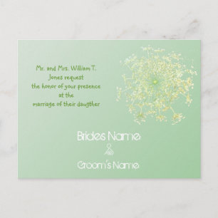 Carte Postale Misty Green Queen's Lace Wedding Invitation