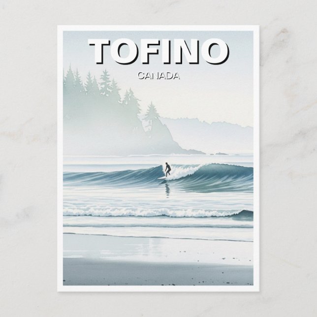 Carte Postale Misty Tofino Canada Surfer Travel (Devant)