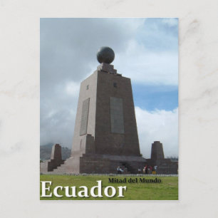 Carte Postale Mitad del Mundo Equuador equator line monument.