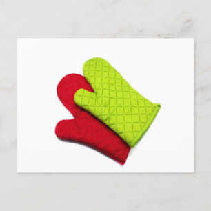 Carte Postale Mitts au four en silicone, Gant au four, Mittens a