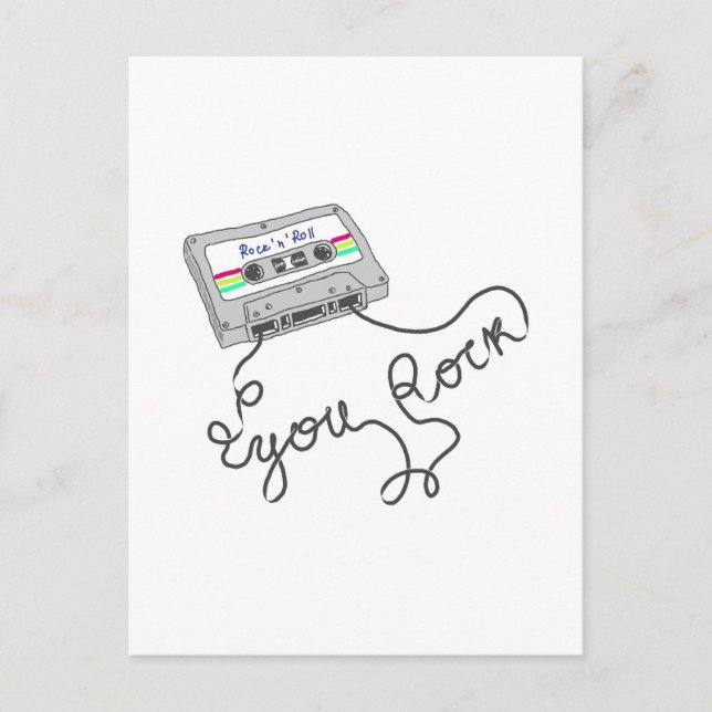 Carte Postale Mixtape - Vous rochez (Devant)