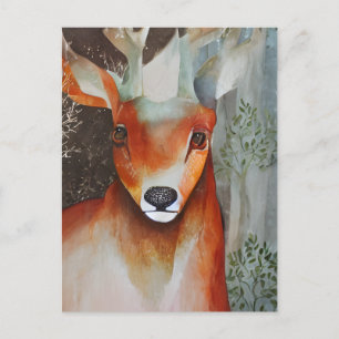 Carte postale mixte de cerfs