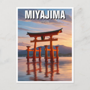 Carte Postale Miyajima Flottant Torii Itsukushima Sanctuaire Voy