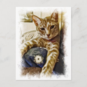 Carte Postale Miyu Cat Art