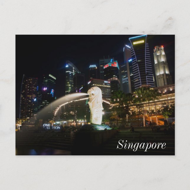 Carte Postale Mlion de Singapour sur Skyline (Devant)