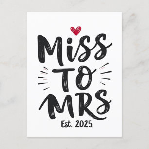 Carte Postale Mlle à Mme Est. 2025 Mariage de femme mariée coupl