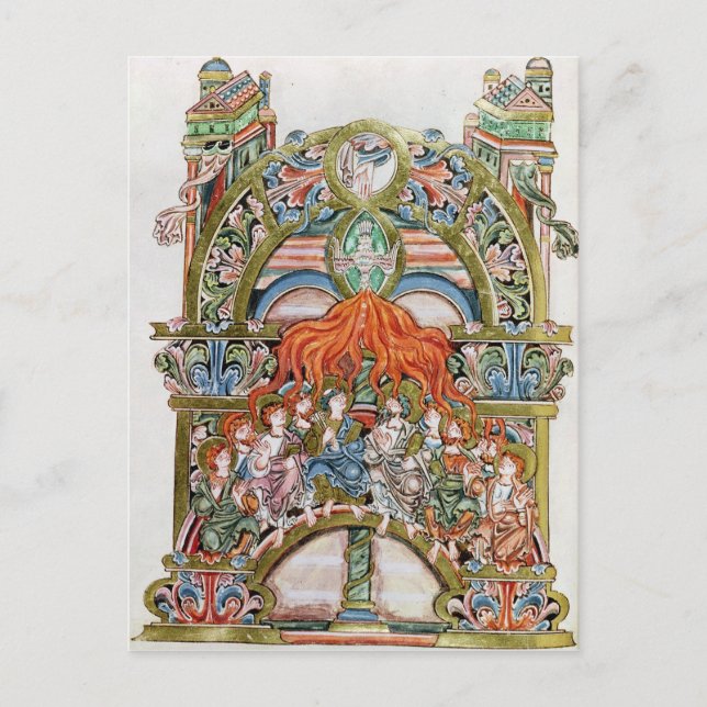 Carte Postale Mme 369 f.29v Pentecôte (Devant)