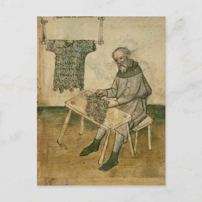 Carte Postale Mme Amb 3172 Armorer Fabriquant un Hauberk (Devant)