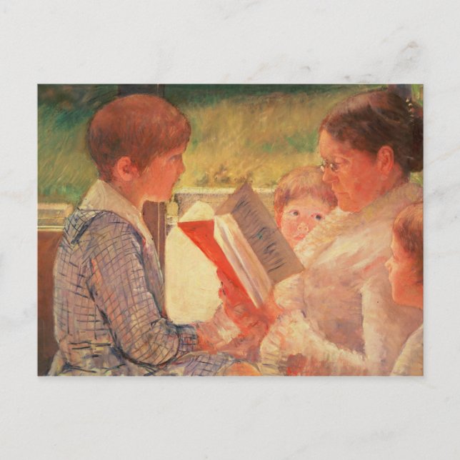 Carte Postale Mme Cassatt Lecture à ses petits-enfants, 1888 (Devant)