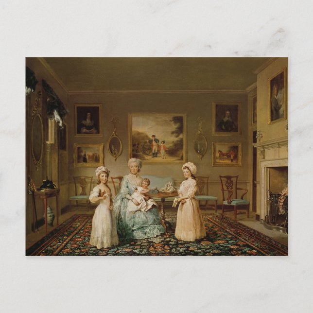 Carte Postale Mme Congreve et ses enfants (Devant)