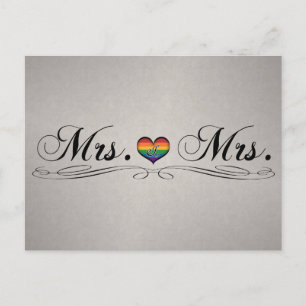Carte Postale Mme et Mme Lesbian Pride Typographie Design