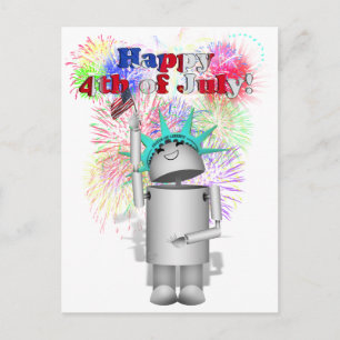 Carte Postale Mme Robo-x9 célèbre le 4 juillet !