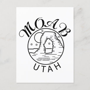 Carte Postale Moab Utah Vintage minimaliste Arches Aventure