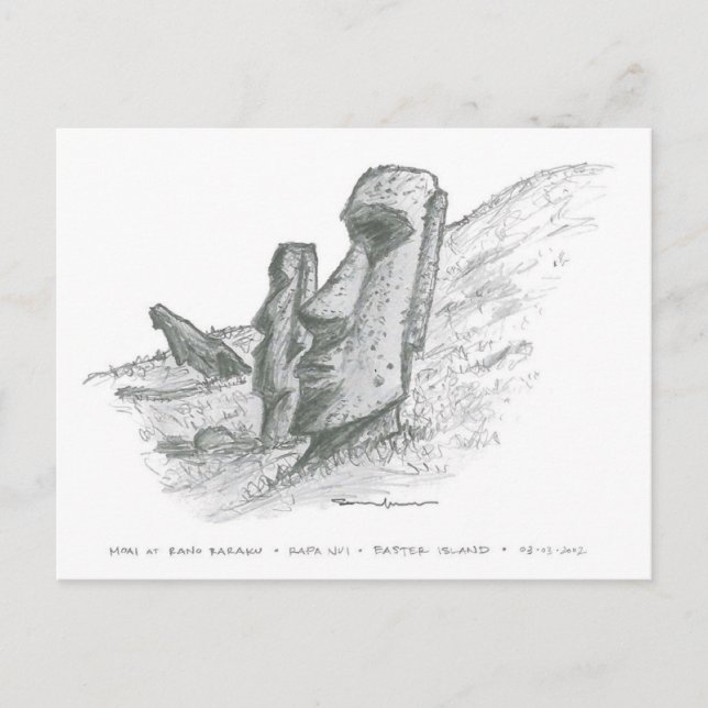 Carte Postale Moai, Île de Pâques, Chili (Devant)