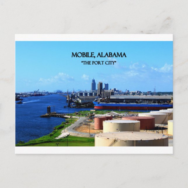 Carte Postale MOBILE, ALABAMA - La ville de Port (Devant)
