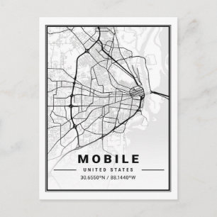 Carte Postale Mobile Alabama USA Travel City Map