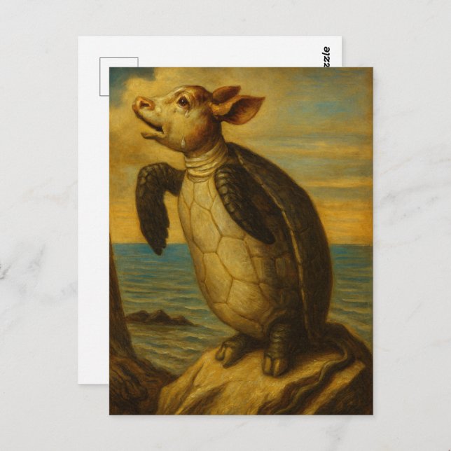 Carte Postale Mock Turtle Lewis Carroll Character (Devant / Derrière)