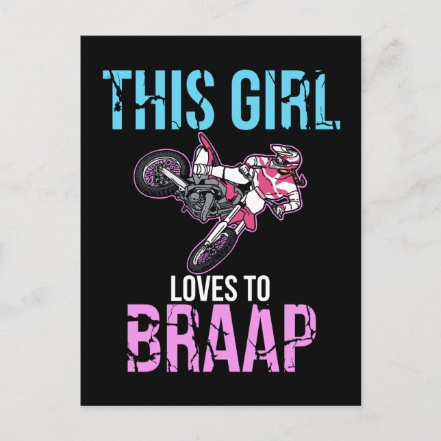 Carte Postale Mocycle Girls Dirt Bike Women Motocross Braap (Devant)