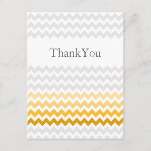 Carte Postale Mod chevron jaune et gris Ombre Merci