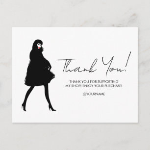 Carte Postale Mod Fashion Girl Boutique Merci scénarisé