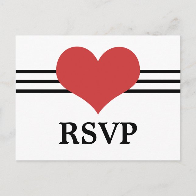 Carte Postale Mod Heart RSVP, Rouge (Devant)