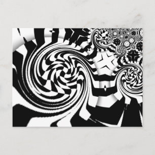 Carte Postale mod op art design phicadélique abstrait