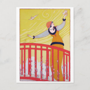 Carte Postale Mode été Dessin Jaune Charles Martin Art