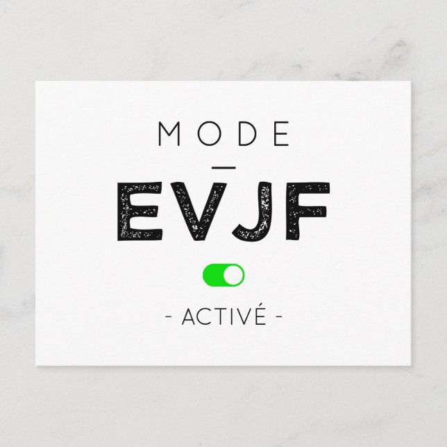 Carte Postale Mode EVJF activé (Devant)