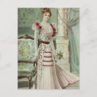 Mode française de Dame-Cru victorien - robe rose