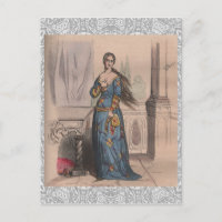 Mode française médiévale noble femme costume dente