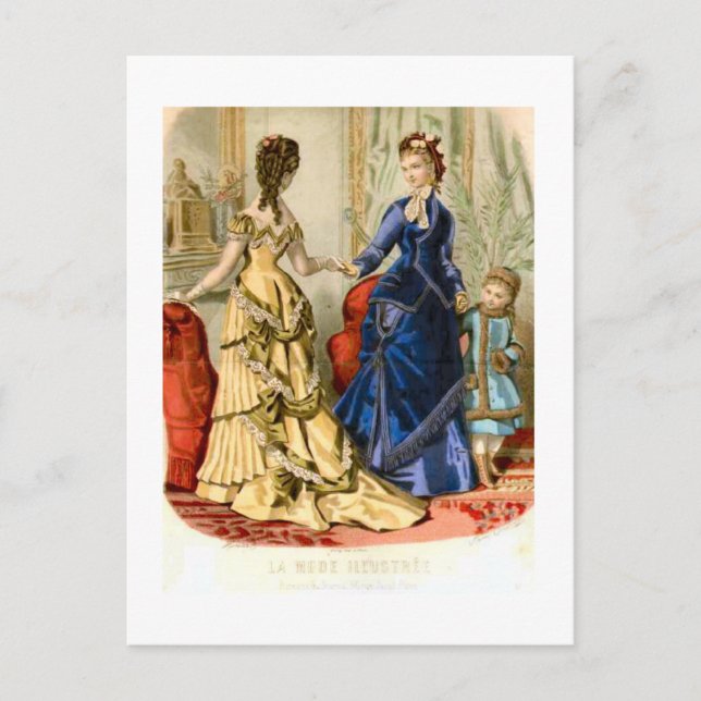 Carte Postale Mode française pour le salon, 1875 (Devant)