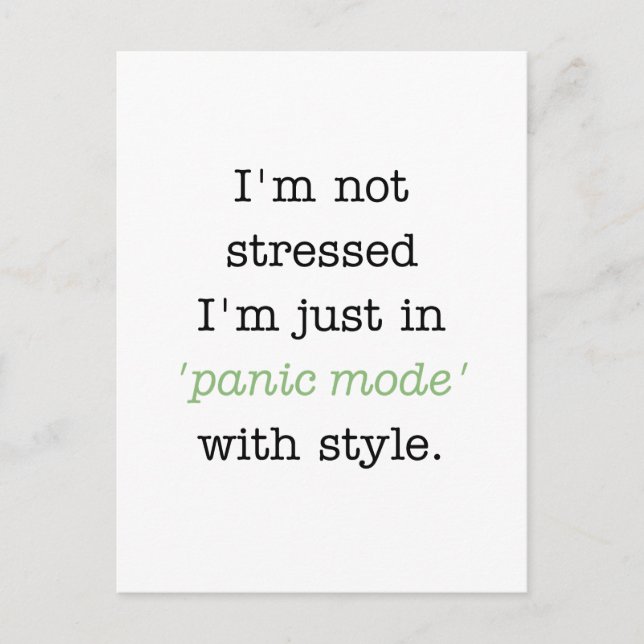 Carte Postale Mode Panic dans le style (Devant)