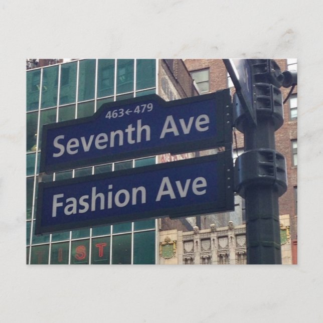 Carte Postale Mode Septième Avenue Garment District NYC Street (Devant)
