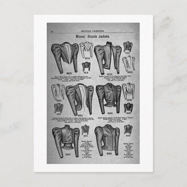 Carte Postale Mode vélo1897 - Vintage (Devant)