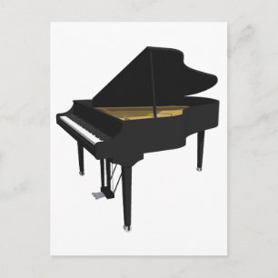 Carte Postale Modèle 3D : Piano noir grand :