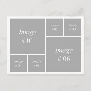 Carte Postale modèle avec 6 images carré