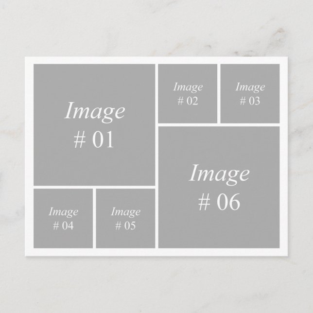 Carte Postale modèle avec 6 images carré (Devant)