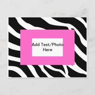 Carte Postale Modèle blanc rose Zebra
