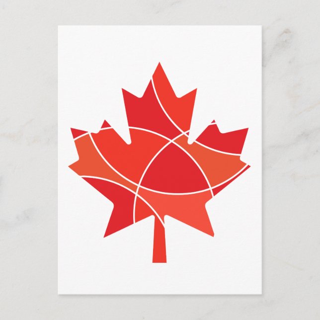 Carte Postale Modèle canadien de feuille d'érable (Devant)