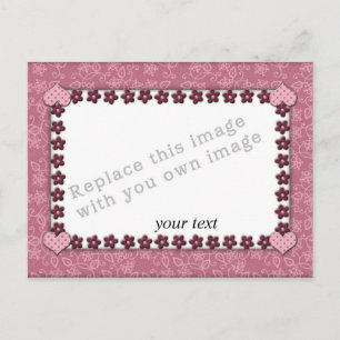 Carte Postale Modèle - Conception Coeur Rose