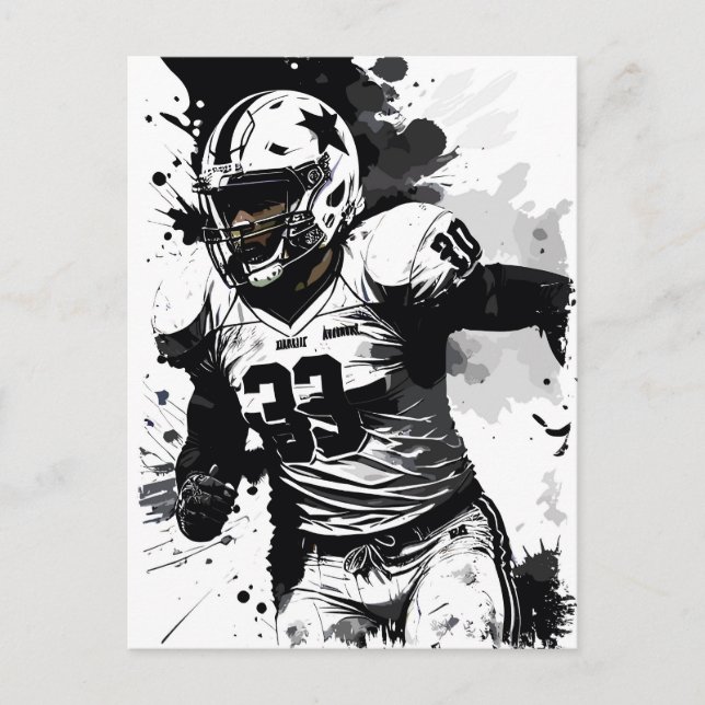 Carte Postale Modèle de balle de football Portrait de joueur Abs (Devant)
