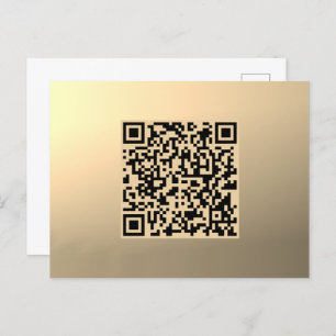 Carte Postale Modèle de code QR immédiatement modifiable Or Fa