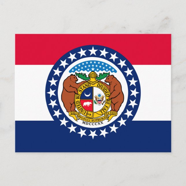 Carte Postale Modèle de drapeau d'État du Missouri (Devant)