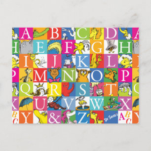 Carte Postale Modèle de lettres colorées de l'alphabet du Dr. Se