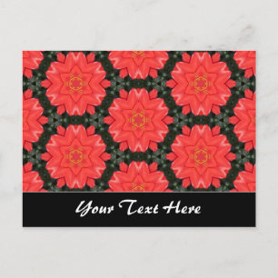 Carte Postale Modèle de motif de fleur rouge