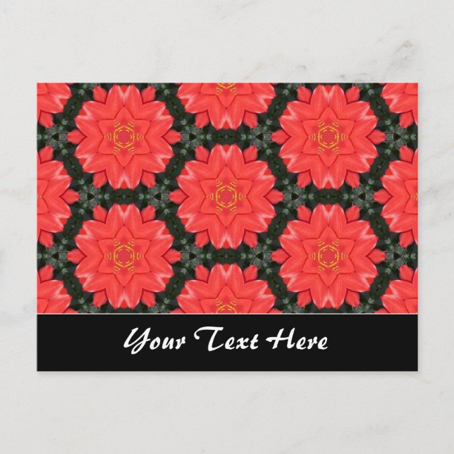 Carte Postale Modèle de motif de fleur rouge (Devant)