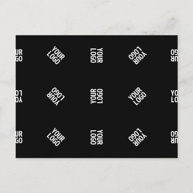 Carte Postale Modèle de Motif Logo moderne unique | Black (Devant)