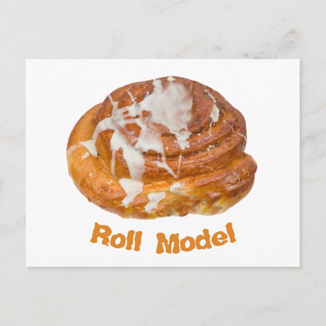 Carte Postale Modèle de rouleau de cannelle à pain (Devant)