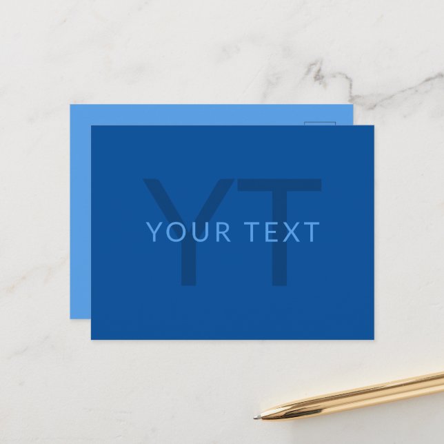 Carte Postale Modèle de texte modifiable pour le nom monographiq (Devant/Arrière en situation)