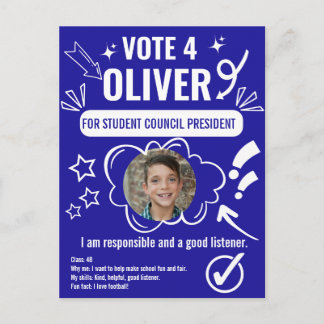 Carte Postale Modèle de vote du Conseil scolaire pour les enfant